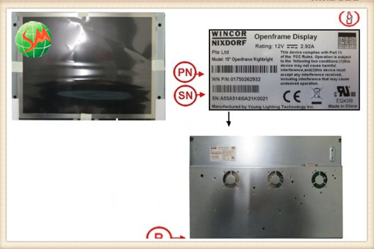 Màn hình Màn hình hiển thị 15 inch Wincor Atm 1750262932 Đối với Procash 280 285
